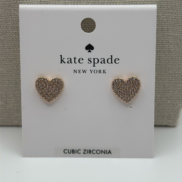 kate spade Jewelry - NWT Kate Spade Cubic Zirconia Rose Gold Yours Truly Earrings